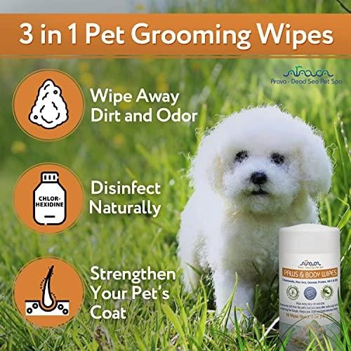 RoveRest™ Pro-Clean Pet Grooming Wipes - Chlorhexidine & Dead Sea Minerals
